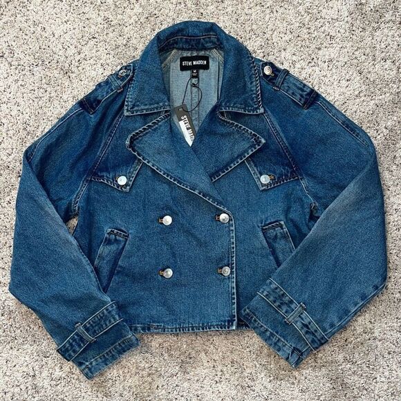 NWT Steve Madden Sirus Denim Jacket Medium - Picture 2 of 9